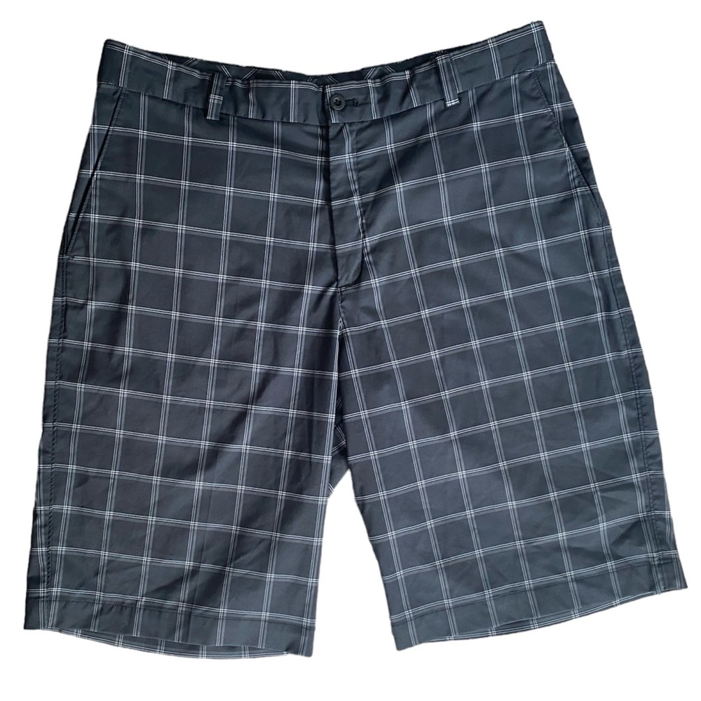 Nike Golf Shorts Black & White Checkered Plaid Chino Shorts, Men’s 34